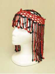 Beaded Headpiece Black & Red
