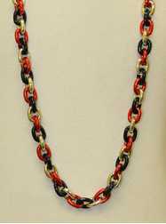 48" Chain Single Red, Black & Silver