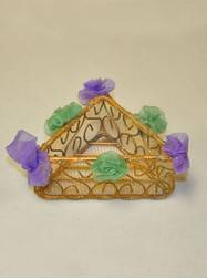 Decorations - Gauze Mesh Mardi Gras Triangular Bowl