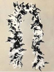 Feather Boa Black And White Light Weight