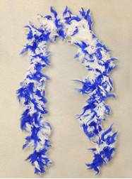 Feather Boa Royal Blue And White Light Weight