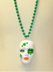 36" 12MM St. Patricks Day Theme Mask On A White Mask