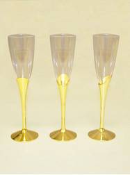 Tableware Gold Plastic Champagne Glass