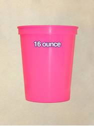 Plastic Cups 16 Ounce Hot Pink
