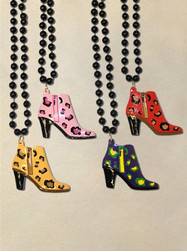 36" 10MM Assorted Booties on Black Beads