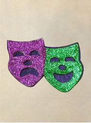 PGG Glitter Comedy & Tragedy Mask Felt Back