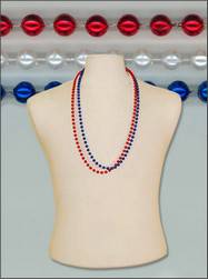 33" 7mm Round Metallic Red, White & Blue