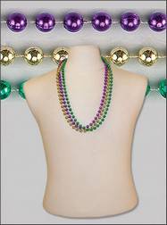 33" 10mm Round Metallic Purple, Green & Gold