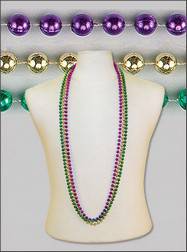 48" 8mm Round Metallic Purple, Green & Gold