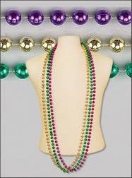 60" 12mm Round Metallic Purple, Green & Gold