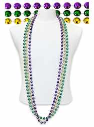 60" 14mm Metallic Purple, Green & Gold Beads Throw