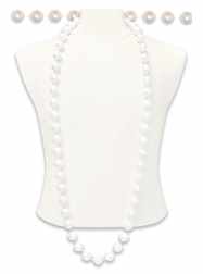 60" 22mm White Pearl Throw Beads - DOZEN - 12 Neck