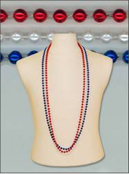 48" 8mm Round Metallic Red, White & Blue