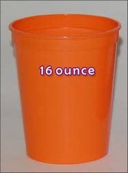 Plastic Cups 16 Ounce Orange