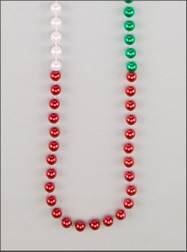 48" 12mm Round Metallic Red, White & Green Section