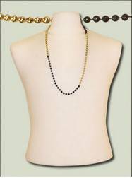 33" 7mm Round Metallic Segmented Black and Gold