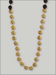 48" 10mm Round Metallic Black and Gold