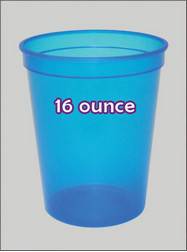 Plastic Cups 16 Ounce Blue C-Thru