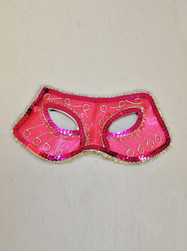 Feather Masks - Pink & Silver Half Mask