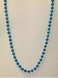 48" 10mm Turquoise Metallic Beads