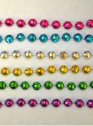 48" inch 10mm Assorted Globe Metallic Beads