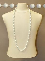 48" Inch 12mm White Globe Aurora Borealis Beads