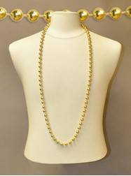 48" Inch 12mm Round Metallic Gold Beads
