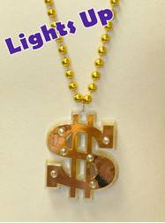 LED Lighted Dollar Sign Necklace