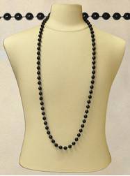 48" 12mm Black Beads