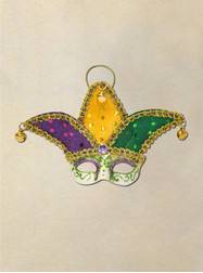 Magnetic Purple, Green & Gold Fabric Mask