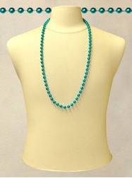 36" 10mm Round Metallic Turquoise