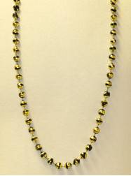 42" 12MM  Gold Metallic With Black Stripes Mardi Gras Beads