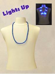 33" Blue Blinky Bead with 6  Flashing Lights