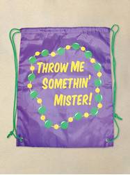 17.5 X 13 Purple Mardi Gras Throw Me Backpack