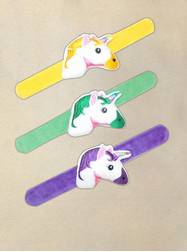 Unicorn Slap Bracelets 3 Assorted Colors