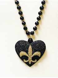 New Orleans Themes Gold Fleur De Lis Glitter Heart