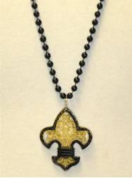 33" Black & Gold  Fleur De Lis with Black Trim