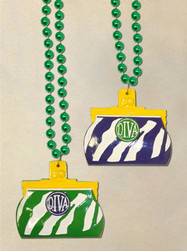 36" 10MM Purple, Green and White Zebra Print Purse