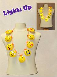 Nine Blinking Smiley Faces Necklace