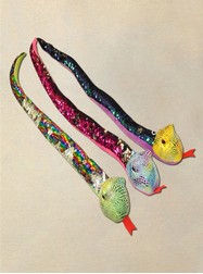 Plush Dolls & Toys - 36" 6 Piece Yellow, Blue & Green Snakes