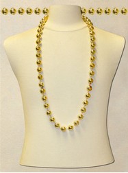 42" 18MM Metallic Round Gold Beads