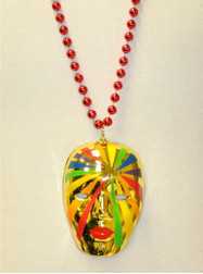 36"10mm Large Red & Gold Lady Rainbow Mask