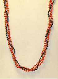 39" Twist Beads Black & Orange
