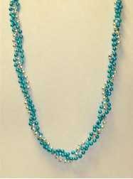 39" Twist Beads Turquoise & Silver