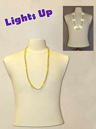 33" Silver Blinky Beads with 6  Flashing Lights -