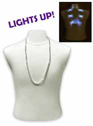 33" Silver Blinky Beads with 6  Flashing Lights -
