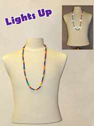 33" Gold Blinky Beads with 6  Flashing Lights - EA