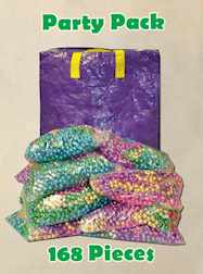 48" 12MM Purple, Green and Gold Party Pack 168 Pie