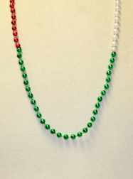 48" 12mm Round Metallic Red, White & Green Section