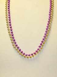 48" 10mm Round Metallic Purple and Gold - DOZEN -